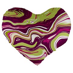 Vector Vivid Marble Pattern 5 Large 19  Premium Heart Shape Cushions by goljakoff