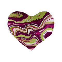 Vector Vivid Marble Pattern 5 Standard 16  Premium Flano Heart Shape Cushions by goljakoff