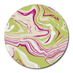 Green Vivid Marble Pattern 6 Round Mousepads by goljakoff