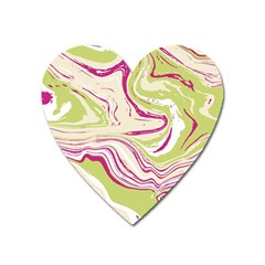 Green Vivid Marble Pattern 6 Heart Magnet by goljakoff