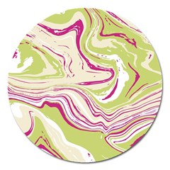 Green Vivid Marble Pattern 6 Magnet 5  (round) by goljakoff