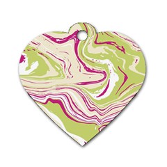 Green Vivid Marble Pattern 6 Dog Tag Heart (two Sides) by goljakoff