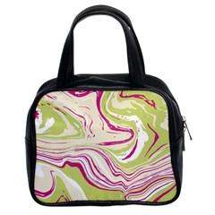 Green Vivid Marble Pattern 6 Classic Handbag (two Sides) by goljakoff