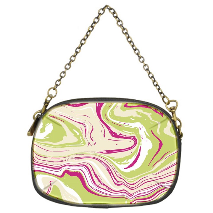 Green Vivid Marble Pattern 6 Chain Purse (One Side)