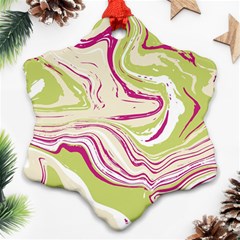 Green Vivid Marble Pattern 6 Ornament (snowflake) by goljakoff