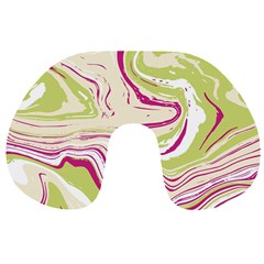 Green Vivid Marble Pattern 6 Travel Neck Pillow by goljakoff