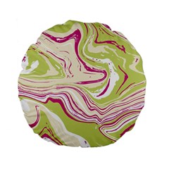 Green Vivid Marble Pattern 6 Standard 15  Premium Flano Round Cushions by goljakoff