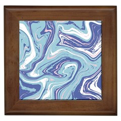 Blue Vivid Marble Pattern 9 Framed Tile by goljakoff