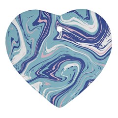 Blue Vivid Marble Pattern 9 Ornament (heart) by goljakoff