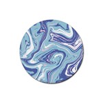 Blue Vivid Marble Pattern 9 Rubber Round Coaster (4 pack)  Front