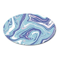 Blue Vivid Marble Pattern 9 Oval Magnet by goljakoff