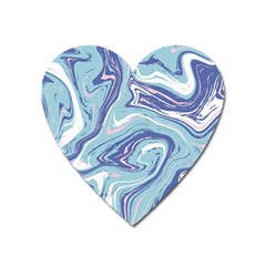 Blue Vivid Marble Pattern 9 Heart Magnet by goljakoff