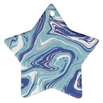 Blue Vivid Marble Pattern 9 Star Ornament (Two Sides) Back