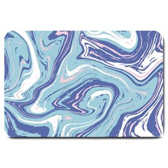 Blue Vivid Marble Pattern 9 Large Doormat 