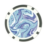 Blue Vivid Marble Pattern 9 Poker Chip Card Guard Front