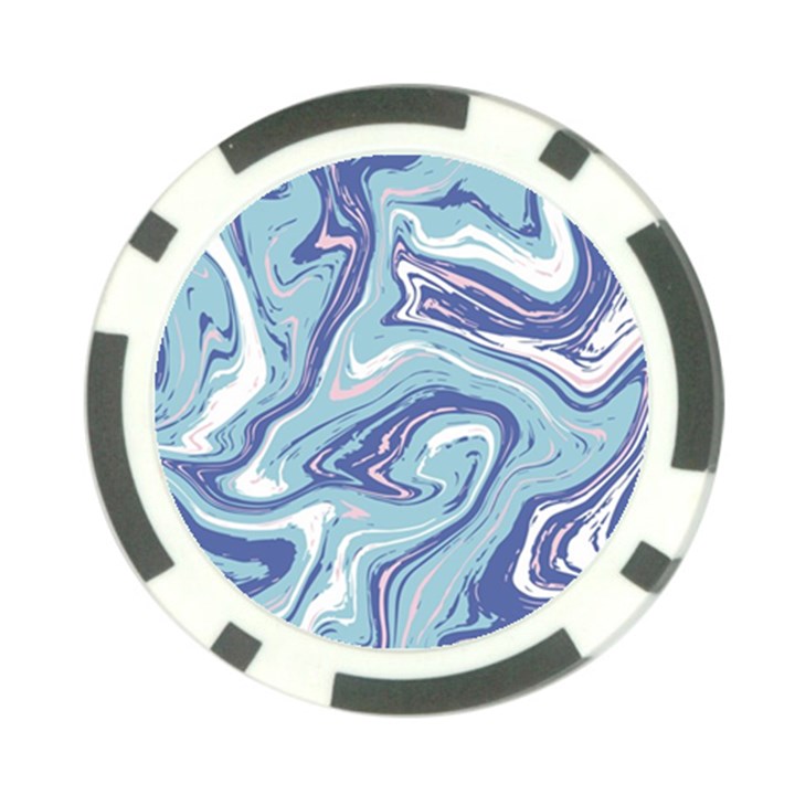 Blue Vivid Marble Pattern 9 Poker Chip Card Guard