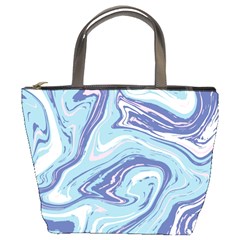 Blue Vivid Marble Pattern 9 Bucket Bag by goljakoff