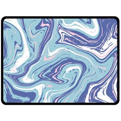 Blue Vivid Marble Pattern 9 Fleece Blanket (large)  by goljakoff