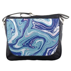 Blue Vivid Marble Pattern 9 Messenger Bag by goljakoff