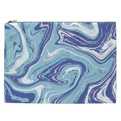 Blue Vivid Marble Pattern 9 Cosmetic Bag (xxl) by goljakoff