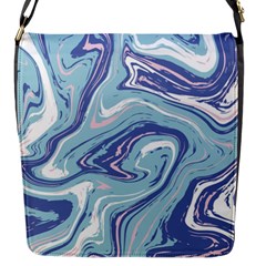 Blue Vivid Marble Pattern 9 Flap Closure Messenger Bag (s) by goljakoff