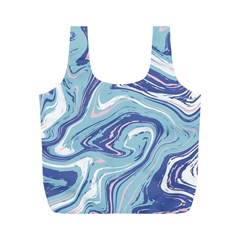 Blue Vivid Marble Pattern 9 Full Print Recycle Bag (m) by goljakoff