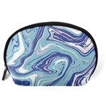 Blue Vivid Marble Pattern 9 Accessory Pouch (Large) Back