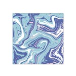 Blue Vivid Marble Pattern 9 Satin Bandana Scarf Front