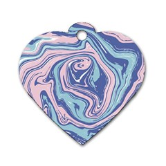 Vector Vivid Marble Pattern 10 Dog Tag Heart (one Side) by goljakoff