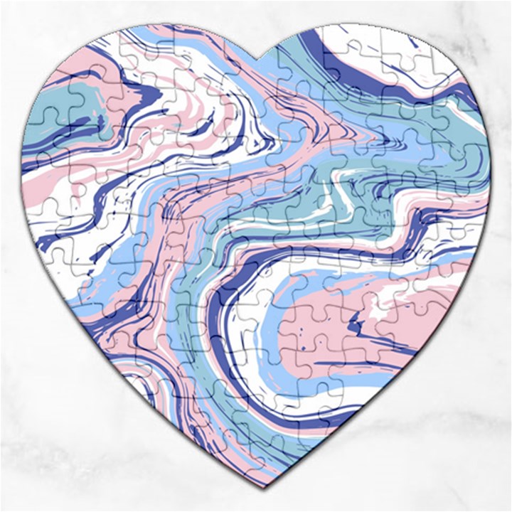 Vector Vivid Marble Pattern 11 Jigsaw Puzzle (Heart)