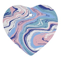 Vector Vivid Marble Pattern 11 Heart Ornament (two Sides) by goljakoff