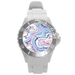 Vector Vivid Marble Pattern 11 Round Plastic Sport Watch (l) by goljakoff