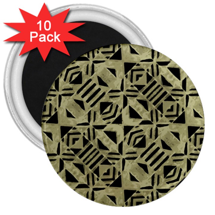 Linear Geometric Print Pattern Mosaic 2 3  Magnets (10 pack) 