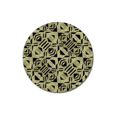 Linear Geometric Print Pattern Mosaic 2 Magnet 3  (round) by dflcprintsclothing