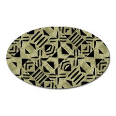 Linear Geometric Print Pattern Mosaic 2 Oval Magnet