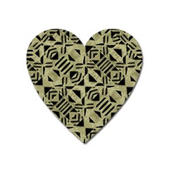 Linear Geometric Print Pattern Mosaic 2 Heart Magnet by dflcprintsclothing