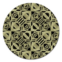 Linear Geometric Print Pattern Mosaic 2 Magnet 5  (round) by dflcprintsclothing