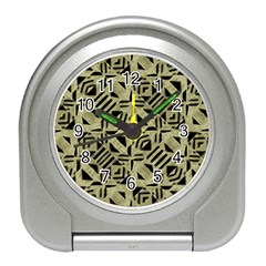 Linear Geometric Print Pattern Mosaic 2 Travel Alarm Clock by dflcprintsclothing