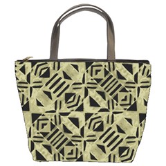 Linear Geometric Print Pattern Mosaic 2 Bucket Bag by dflcprintsclothing