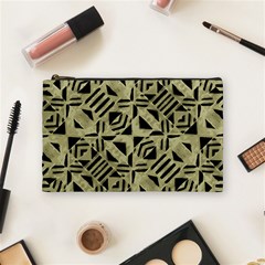 Linear Geometric Print Pattern Mosaic 2 Cosmetic Bag (medium) by dflcprintsclothing