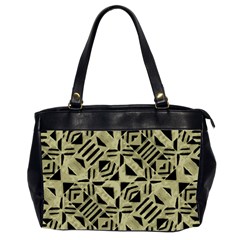 Linear Geometric Print Pattern Mosaic 2 Oversize Office Handbag (2 Sides) by dflcprintsclothing