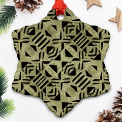 Linear Geometric Print Pattern Mosaic 2 Snowflake Ornament (two Sides) by dflcprintsclothing