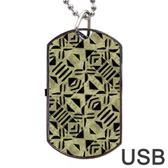 Linear Geometric Print Pattern Mosaic 2 Dog Tag Usb Flash (two Sides) by dflcprintsclothing