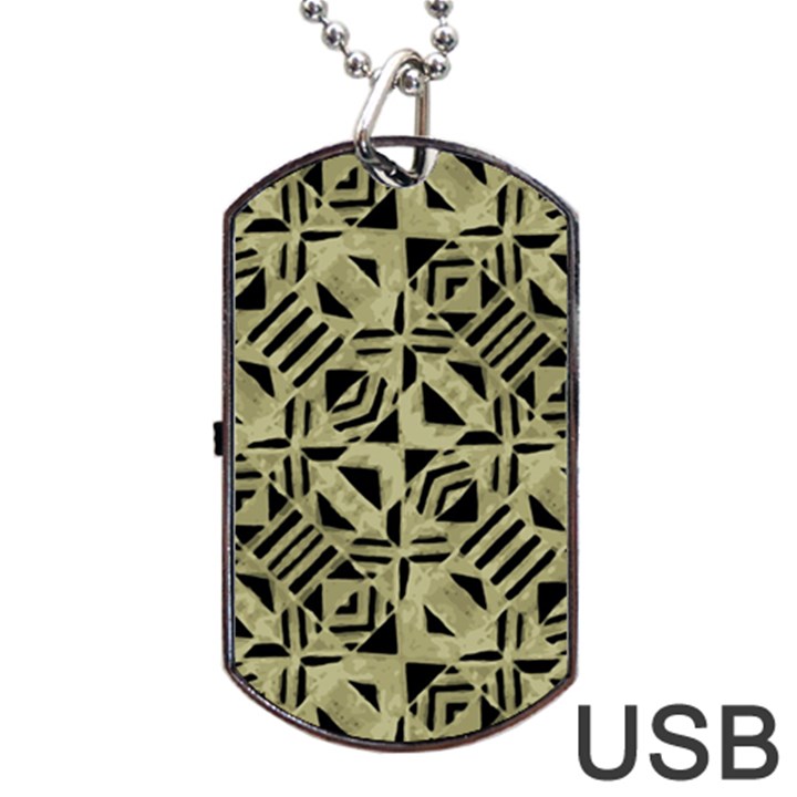 Linear Geometric Print Pattern Mosaic 2 Dog Tag USB Flash (Two Sides)