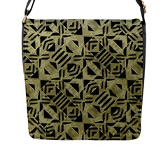 Linear Geometric Print Pattern Mosaic 2 Flap Closure Messenger Bag (l) by dflcprintsclothing