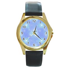 Heavenly Flowers Round Gold Metal Watch by SychEva