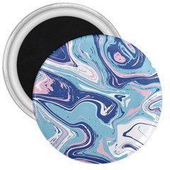 Blue Vivid Marble Pattern 3  Magnets by goljakoff