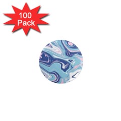 Blue Vivid Marble Pattern 1  Mini Magnets (100 Pack)  by goljakoff