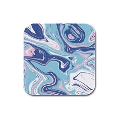 Blue Vivid Marble Pattern Rubber Square Coaster (4 Pack)  by goljakoff