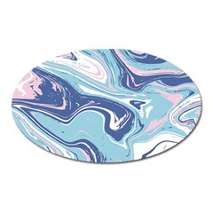 Blue Vivid Marble Pattern Oval Magnet by goljakoff